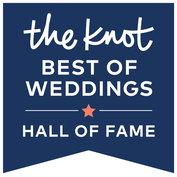 The Knot Best of Weddings Hall of Fame badge
